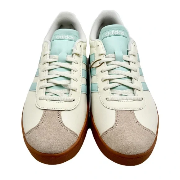 ADIDAS Women’s VL Court Base Cream and Light Blue Sneakers, Size 9 - Picture 4 of 13